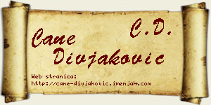 Cane Divjaković vizit kartica